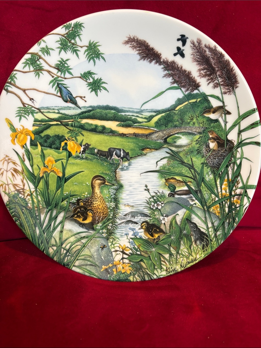 Wedgwood White Collectors Edition 'The Meandering Stream' Backstamp Plate